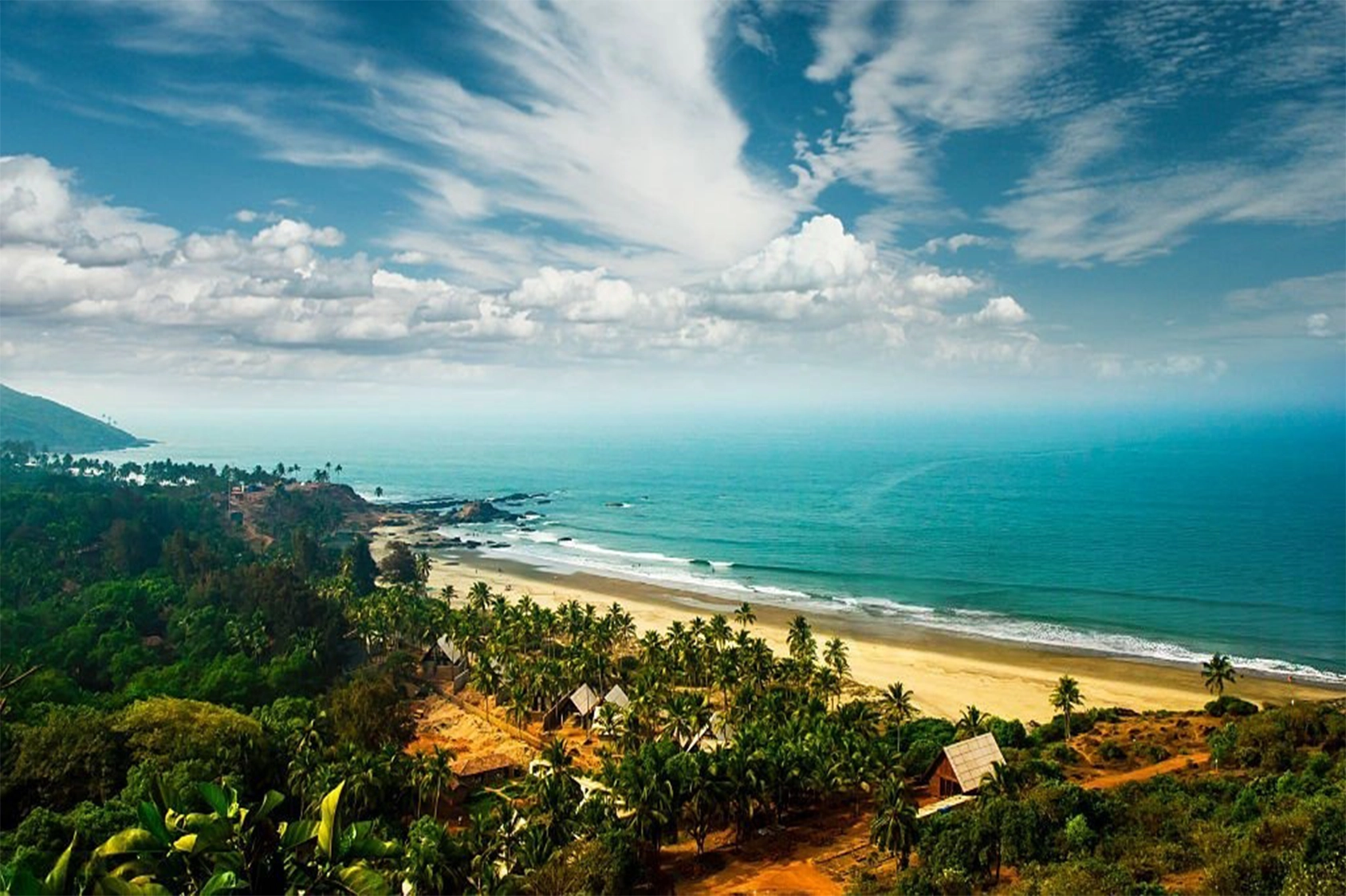 Highlights: Palolem Beach Baga Beach Anjuna Beach Dudhsagar Falls (day trip) Old Goa churches Best time: November to February