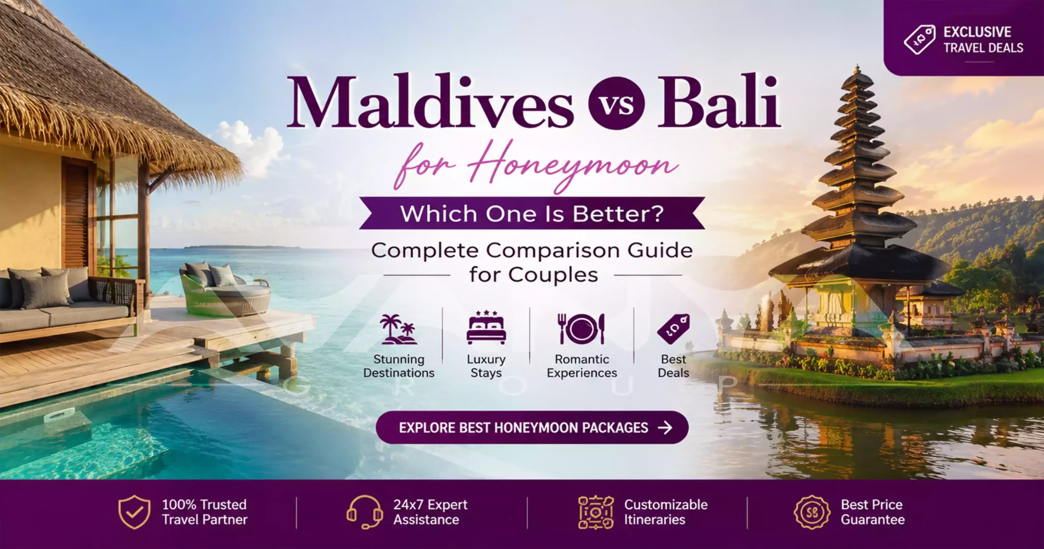 Maldives vs Bali for Honeymoon, Which One Is Better? | Complete Comparison Guide for Couples